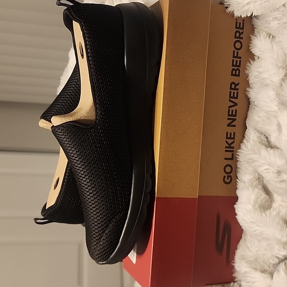 Skechers GO WALK JOY Black Mesh Slip-On Shoes